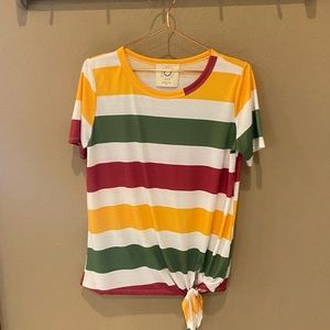 Like new Striped Knot Front tee
